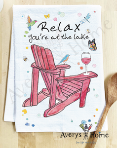 Relax At the Lake Customizable Kitchen Towel