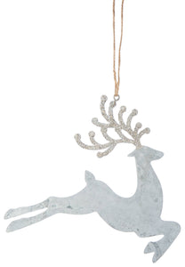 Metal Flying Reindeer Silhouette Ornament