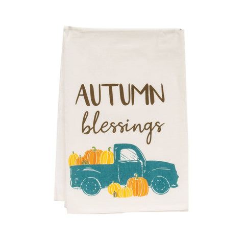 Autumn Leaves Truck Dish Towel