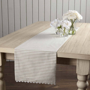 Farmhouse Ticking Taupe Runner 54Lx13W