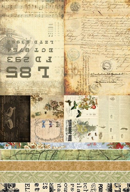 Roycycled Junk Journal Project Blocks Decoupage Paper