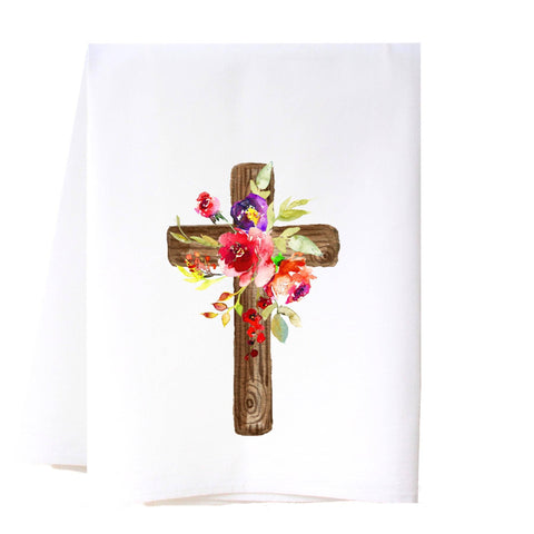 Wooden Wreath Flour Sack Towel