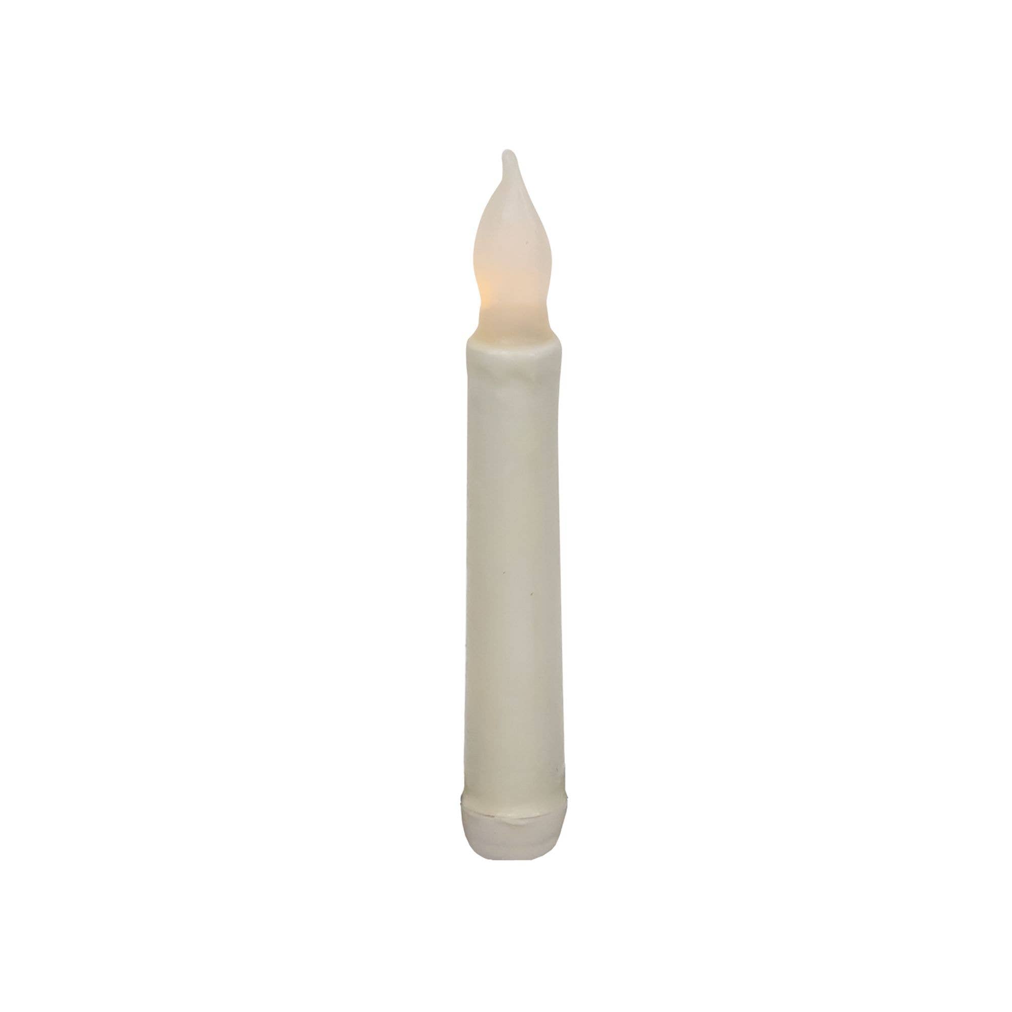 Rustic White Taper, 6 inch
