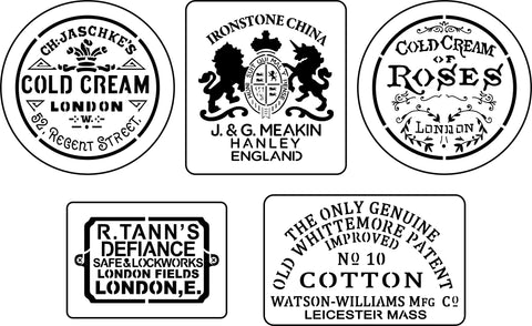 Advertising Label Minis Stencil | JRV Stencil
