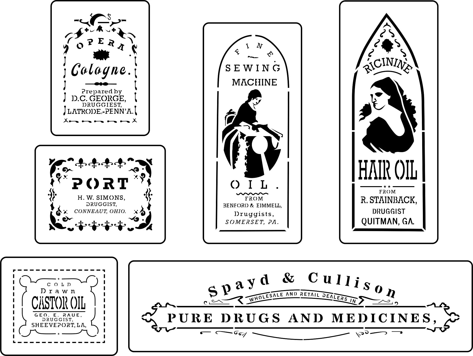 Apothecary Labels 1 | JRV Stencils