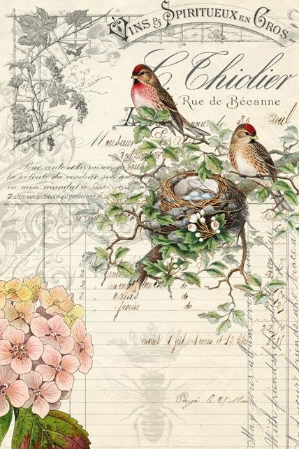 Roycycled Bird Ephemera Decoupage Paper