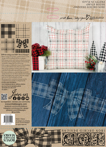 PRETTY IN PLAID 12x12 IOD STAMP