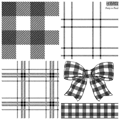 PRETTY IN PLAID 12x12 IOD STAMP