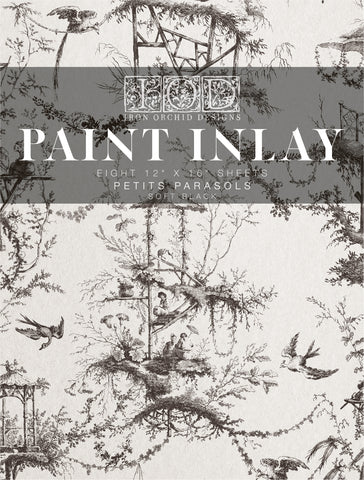 PETIT PARASOLS BLACK | IOD PAINT INLAY 12X16 (IOD Summer Release)