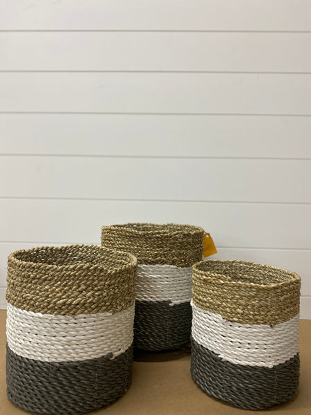 Woven Wicker Baskets - Three Sizes