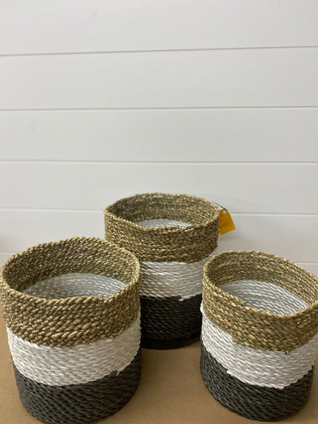 Woven Wicker Baskets - Three Sizes