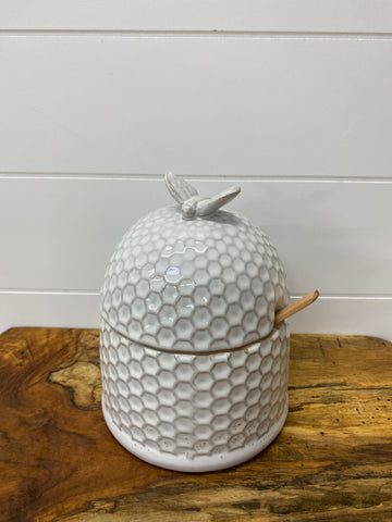 Ceramic Honeycomb Design Server with Bee