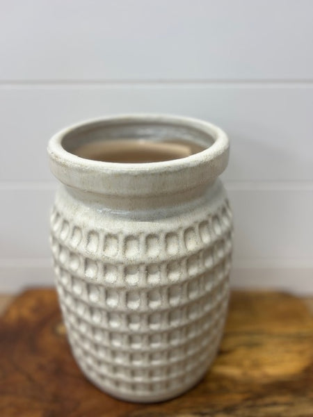 White Canaster Vase