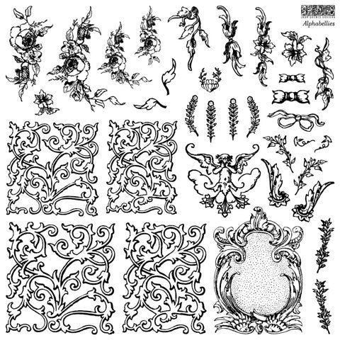 Alphabellies 12x12 IOD Stamp