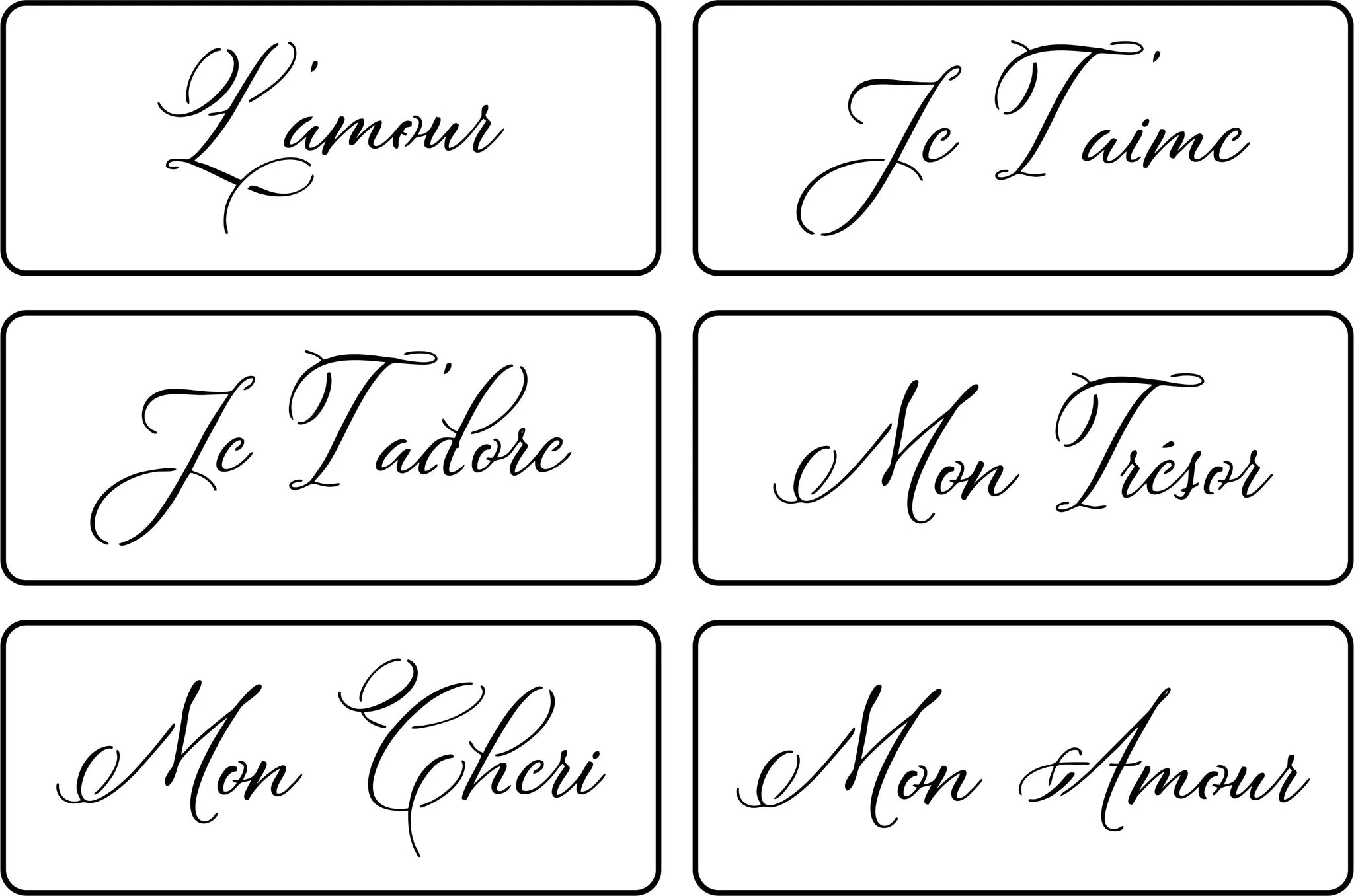 French Word Pack | JRV Stencils