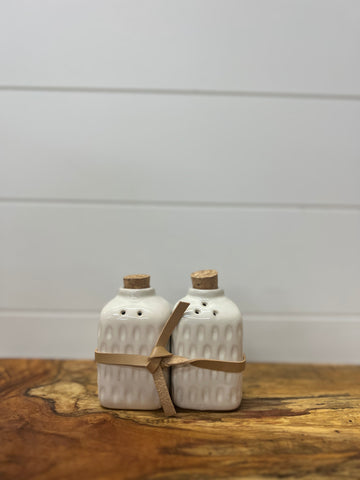 Square Glazed Salt & Pepper Shakers - Set of 2