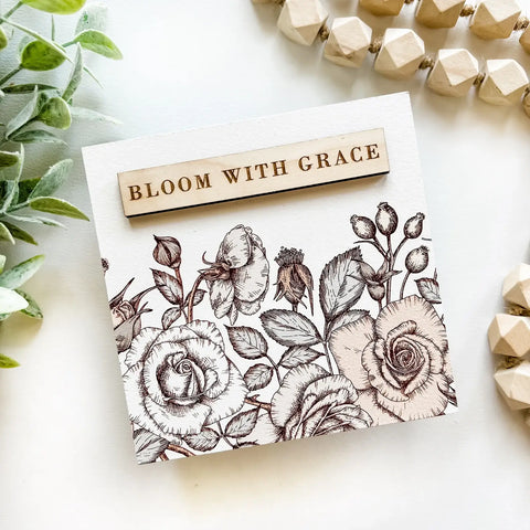 Spring Mini Tiered Tray Signs: Bloom With Grace