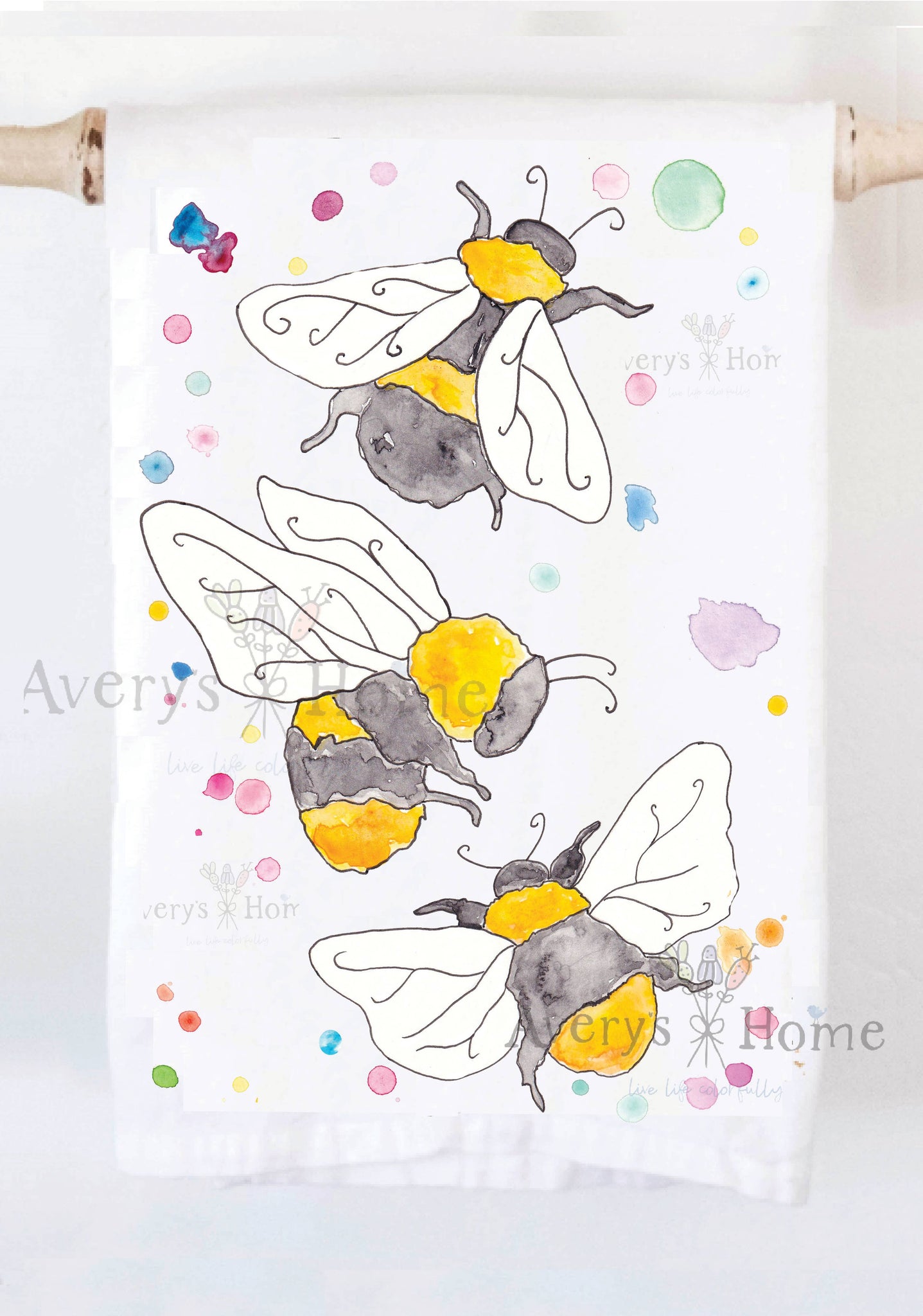 Garden Bees Kitchen Towel