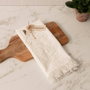 Tea Towels - Rustic Welcome Home With Fabric Tag