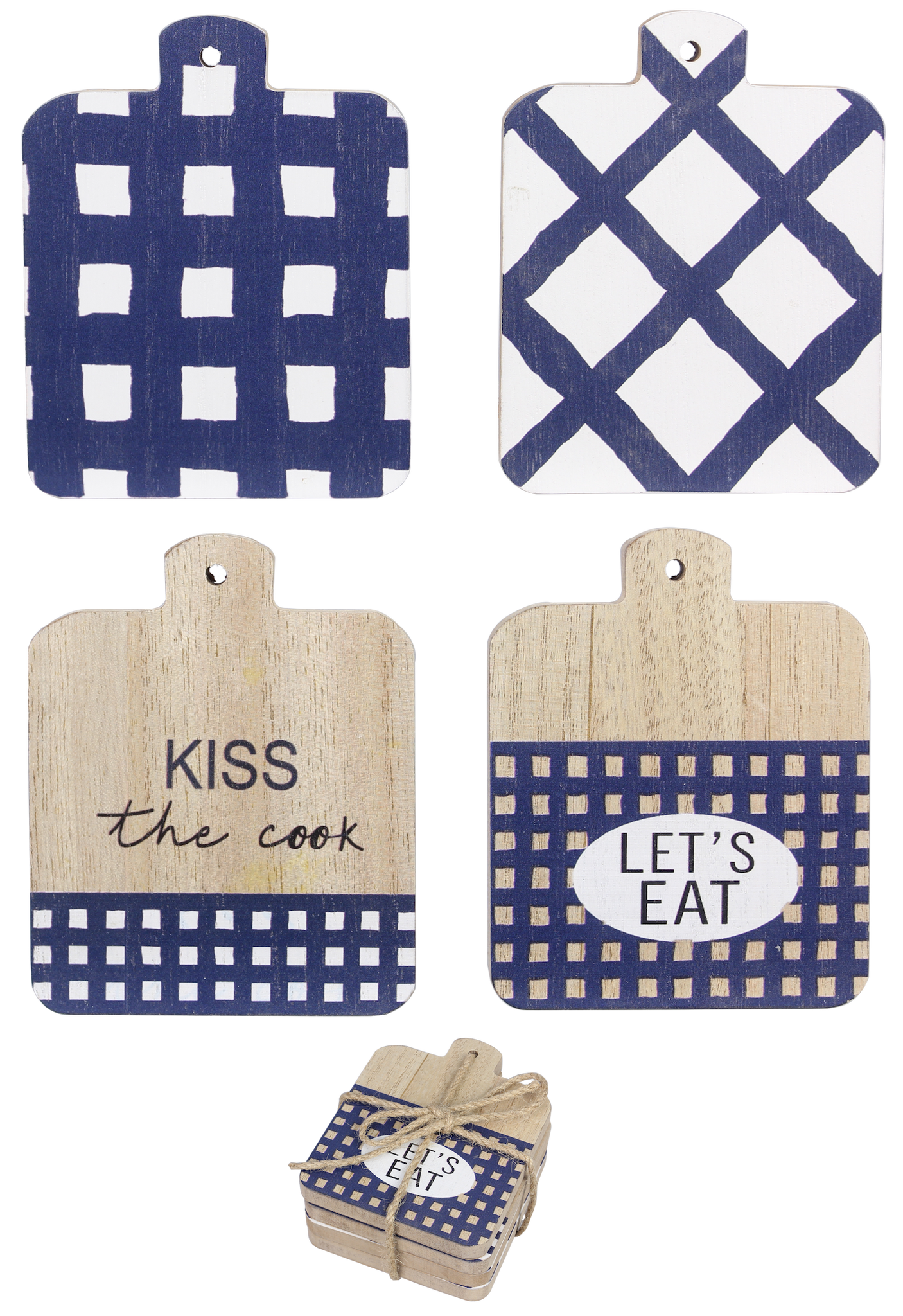 Wood Kitchen Coaster Set of 4