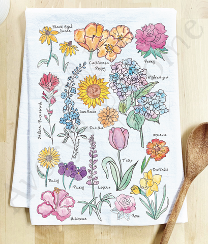 Popular Flowers Gardener Customizable Kitchen Towel