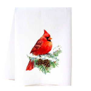 Winter Cardinal Flour Sack Towel
