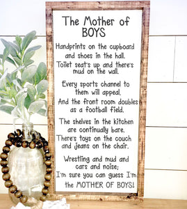 Mother of Boys Sign