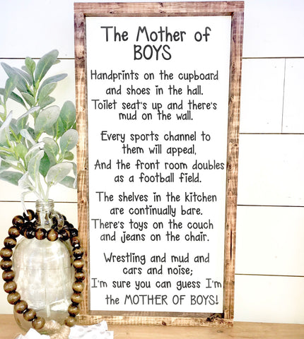 Mother of Boys Sign