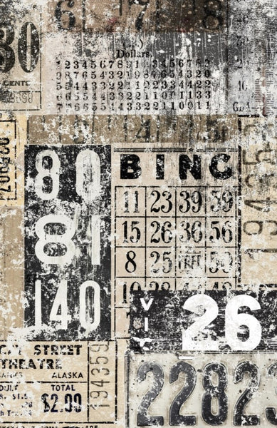 Roycycled Grunge Numbers Decoupage Paper