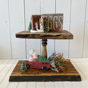 Handmade Reclaimed Wood Two Tiered Tray