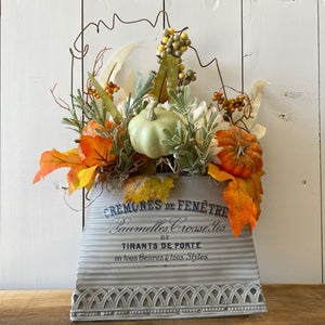 Pumpkin and Fall Leaf Tin Pocket