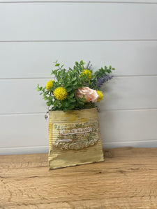Yellow hanging tin