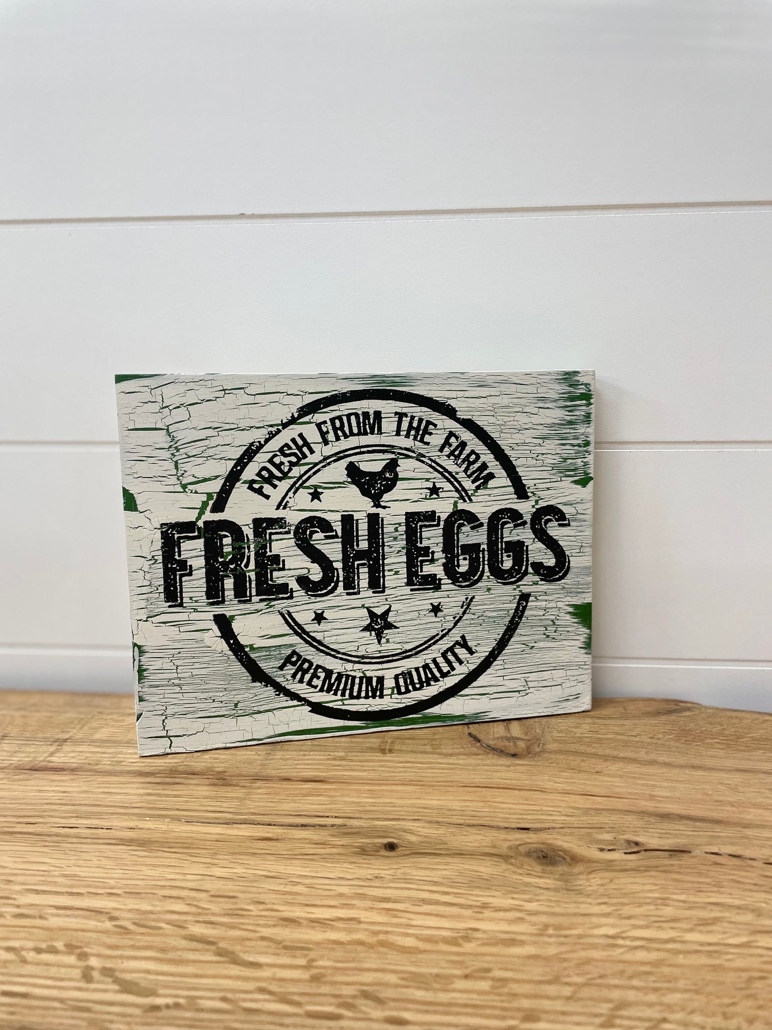 Fresh eggs wooden sign