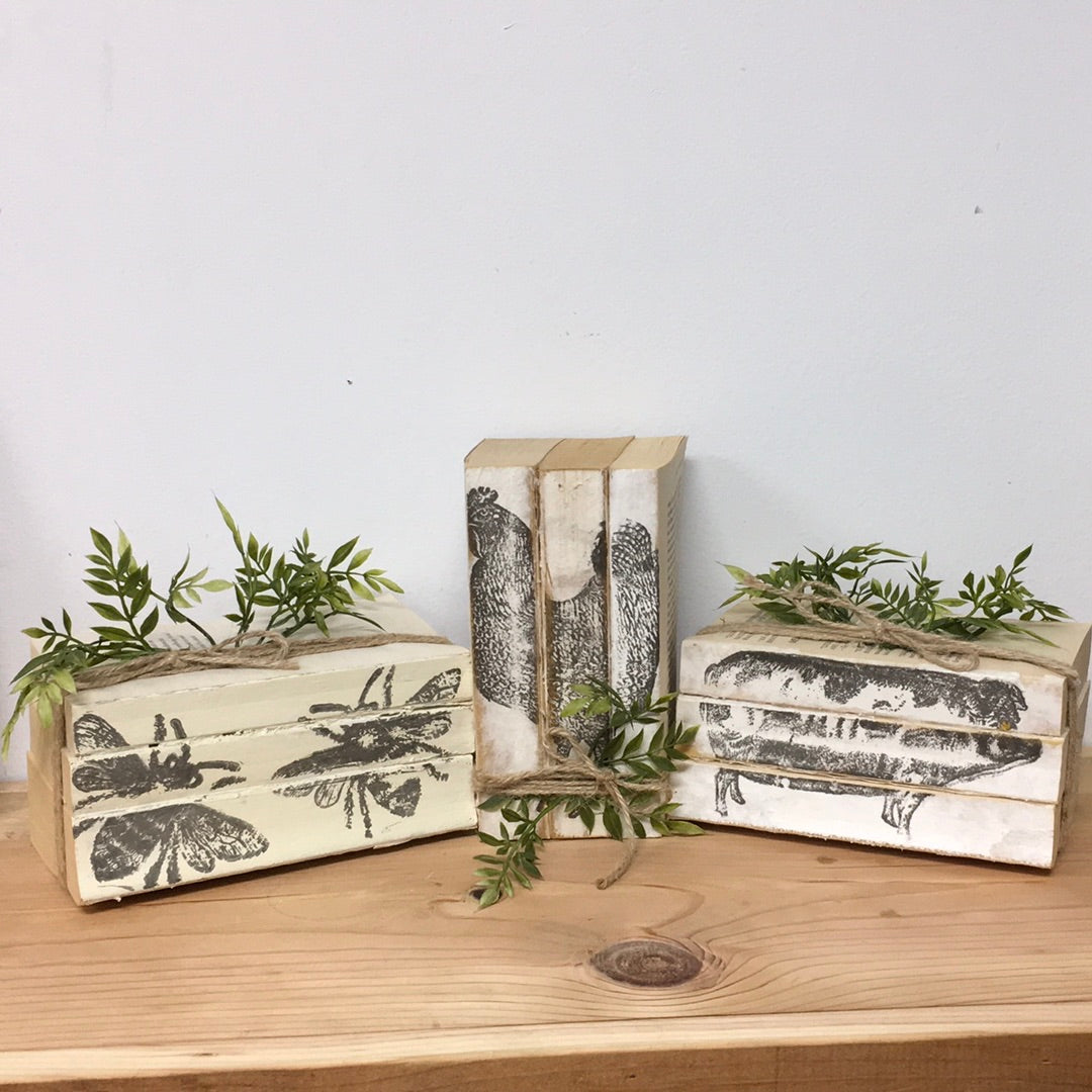 Stamped book decor