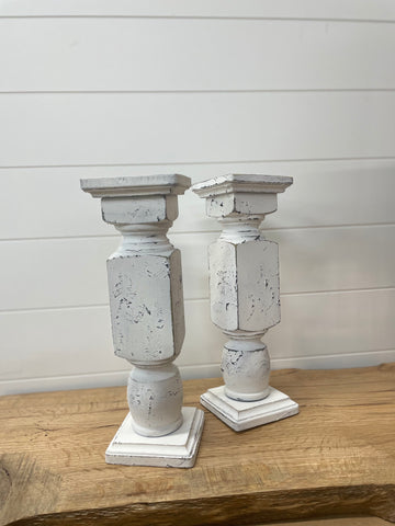 White Candle Sticks | Set of 2