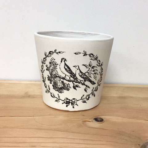 Small decorated flower pot