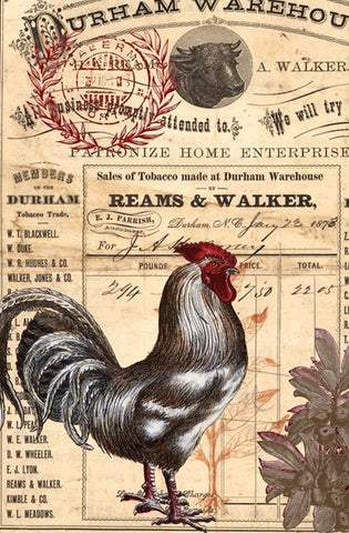 Roycycled Red Rooster Decoupage Paper