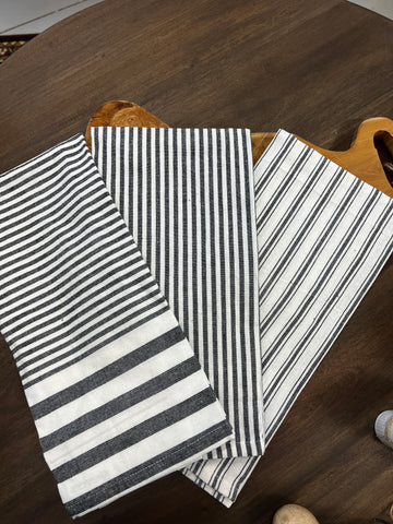 Charcoal Striped Dish Towel